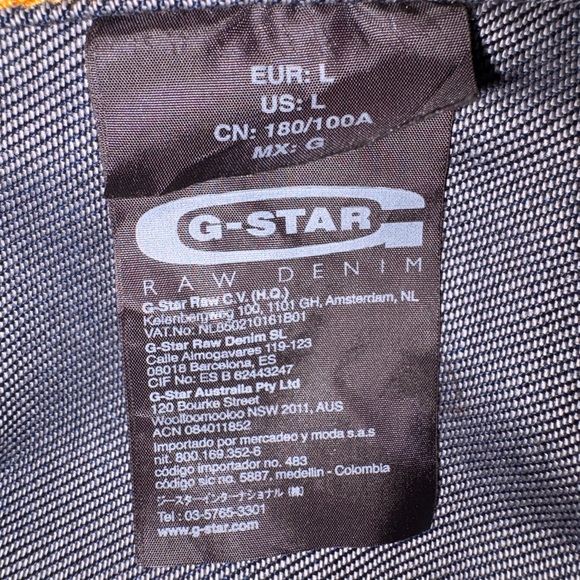 G-Star Raw Tailor Jean 3D Embroidered Slim Denim Jacket size large - Picture 6 of 7